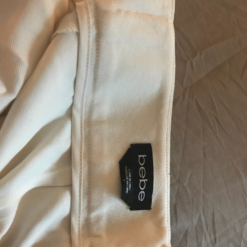 Bebe pants white black piping jogger style dress